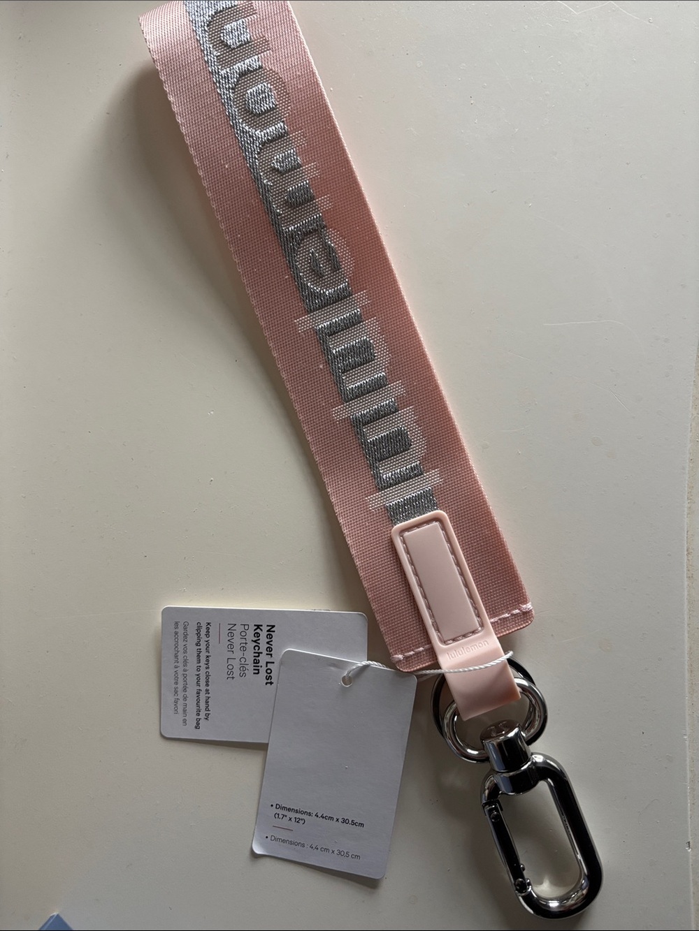 Lululemon Pink Wristlet Keychain Strap